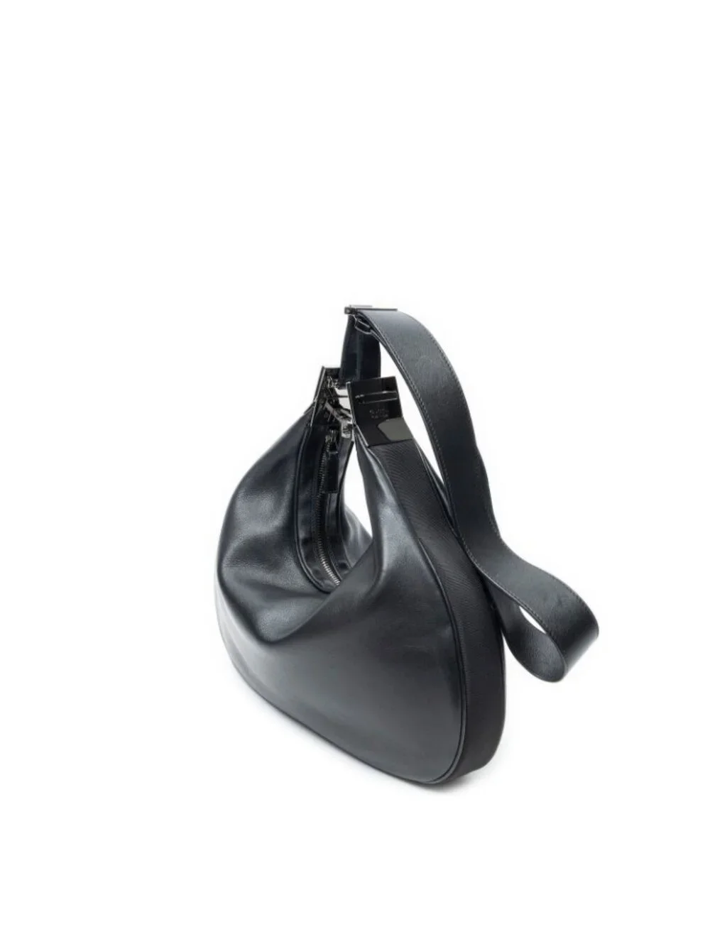 Gucci Zip Hobo Black Calfskin Leather